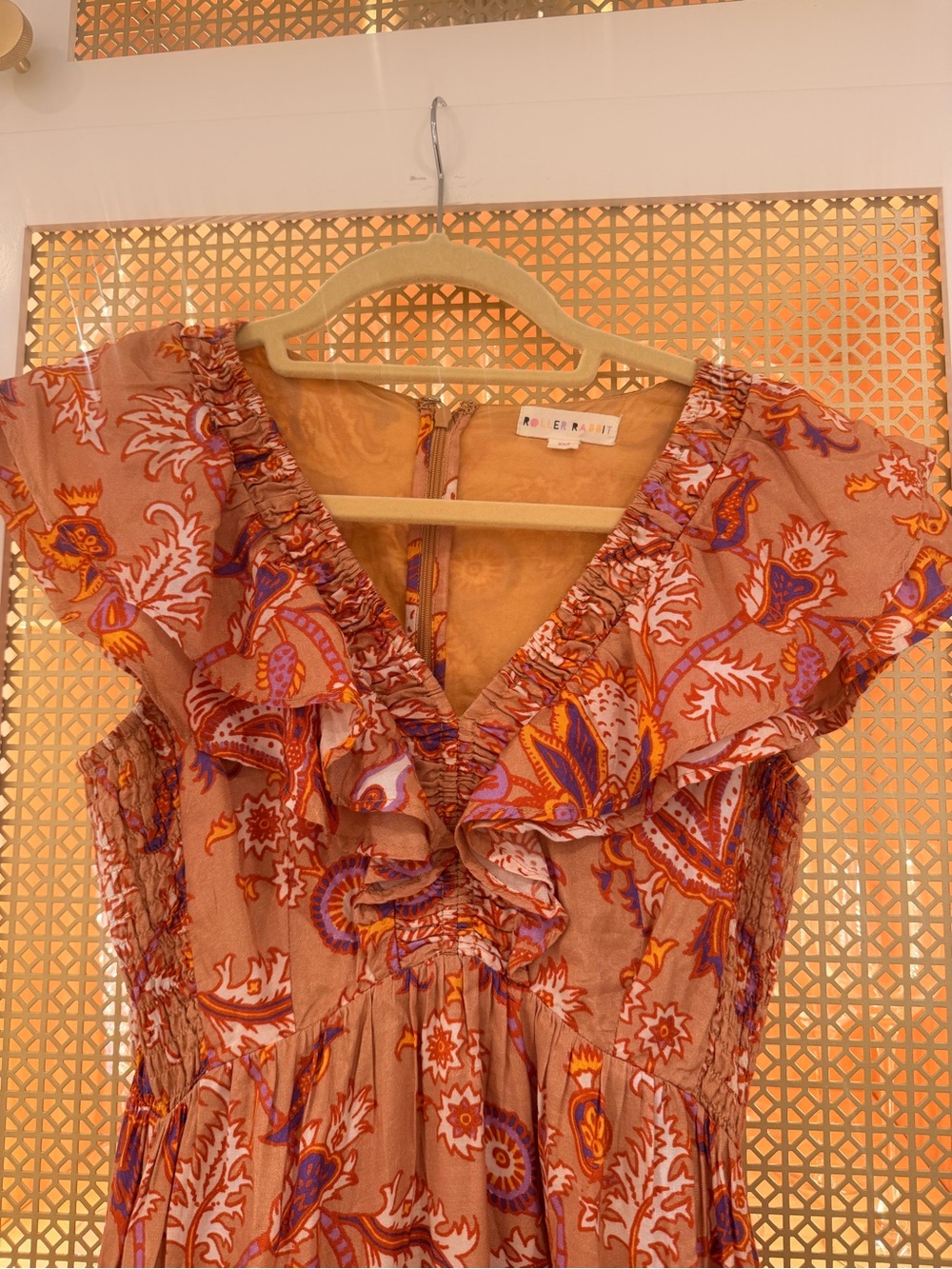 Roller Rabbit Paisley Dress! Xxs! Excellent used condition! 100% Viscose - Picture 3 of 5